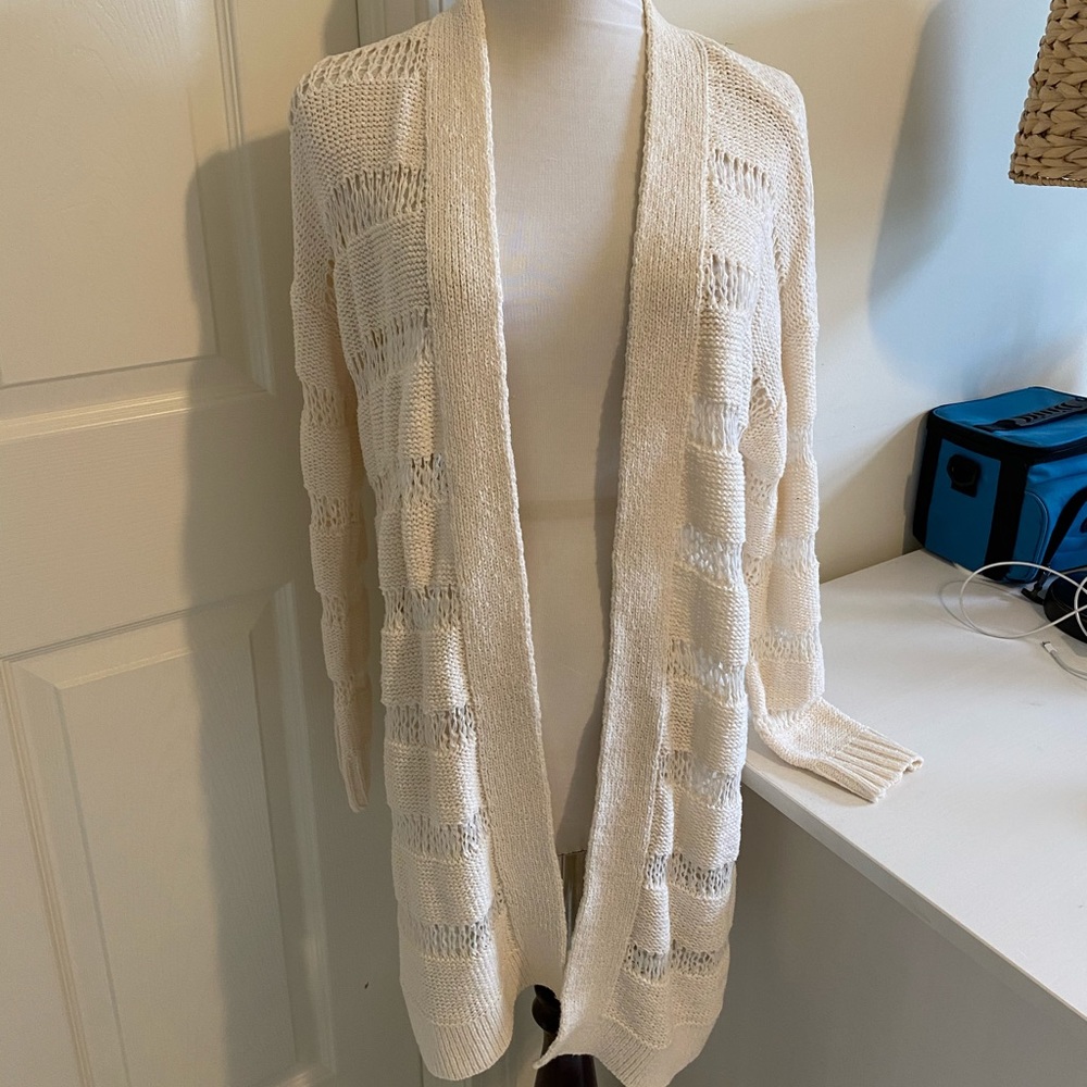 Old navy cream woven cardigan